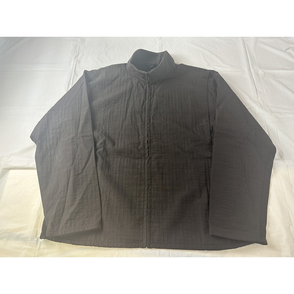 Eileen Fisher Zip up Jacket Medium Brown Nylon Cotton Blend Lightweight